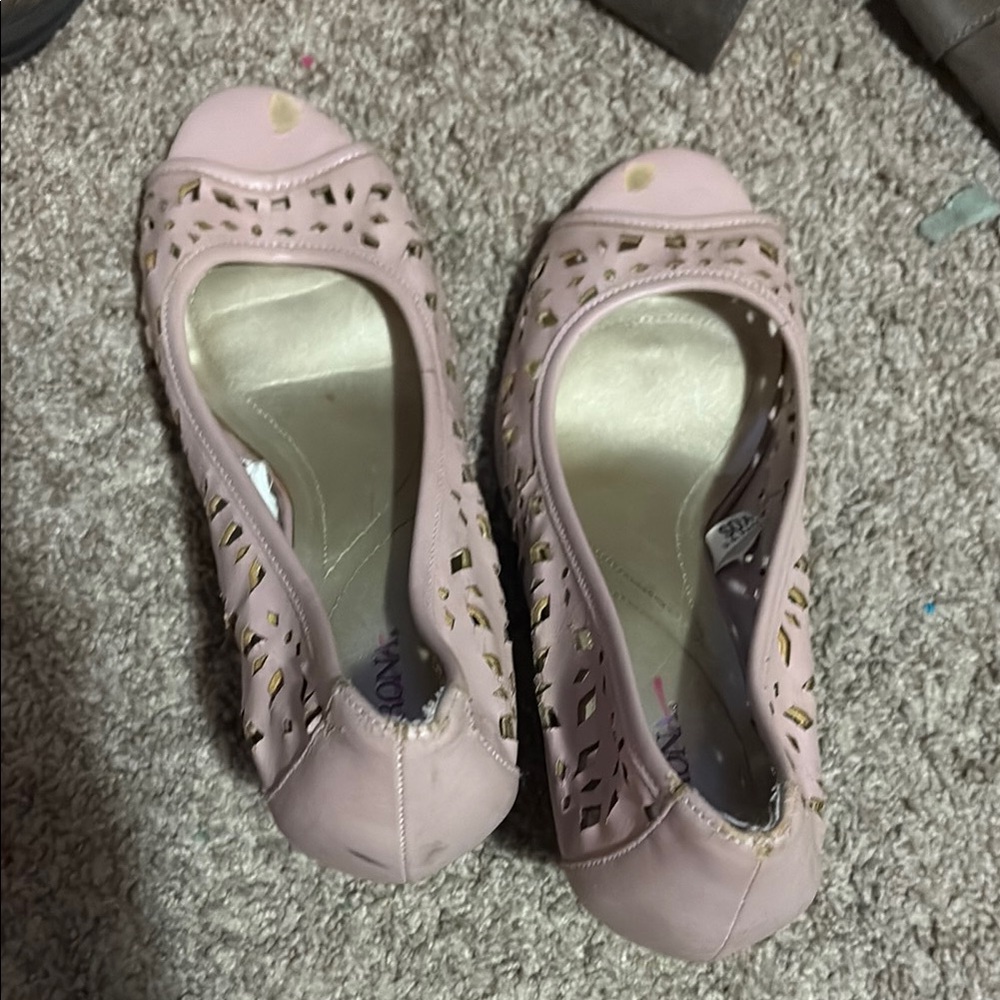 Elegant Pink Peep-Toe Women's Shoes🩷